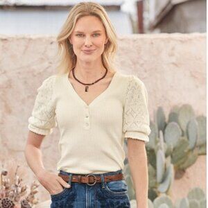 Sundance Twyla Stitch Sweater in Marshmallow – Size Petite Small – NWT